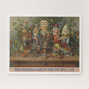 GLORIOUS TOY STILL LIFE WITH FLOWERS IN OIL JIGSAW PUZZLE