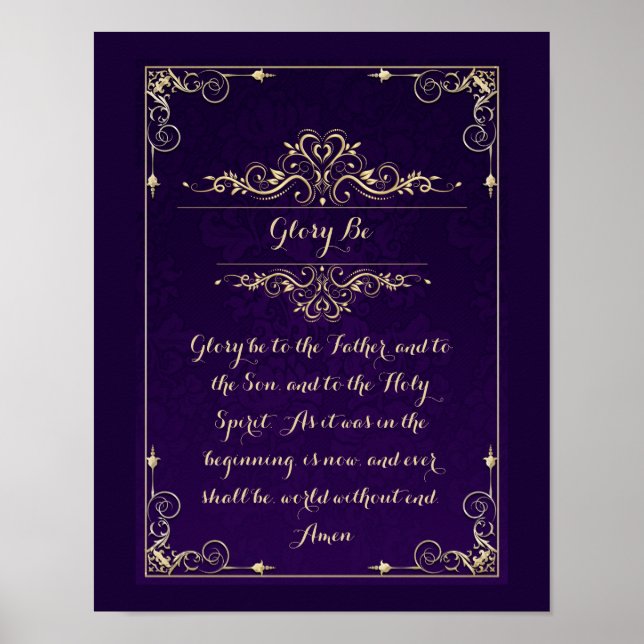 Glory Be Catholic Prayer Christian Poster (Front)