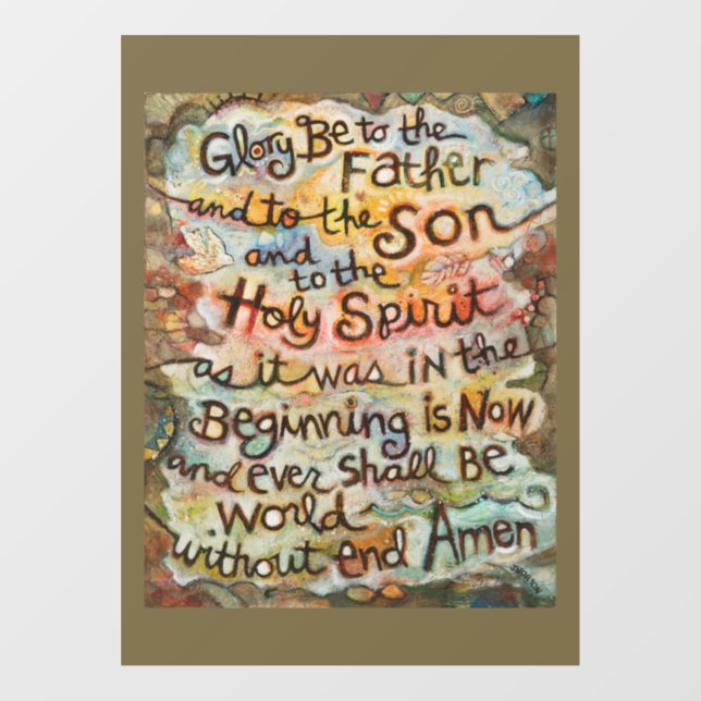 Glory Be Prayer Window Cling (Sheet)