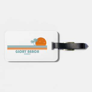 Glory Beach Georgia Sun Palm Trees Luggage Tag