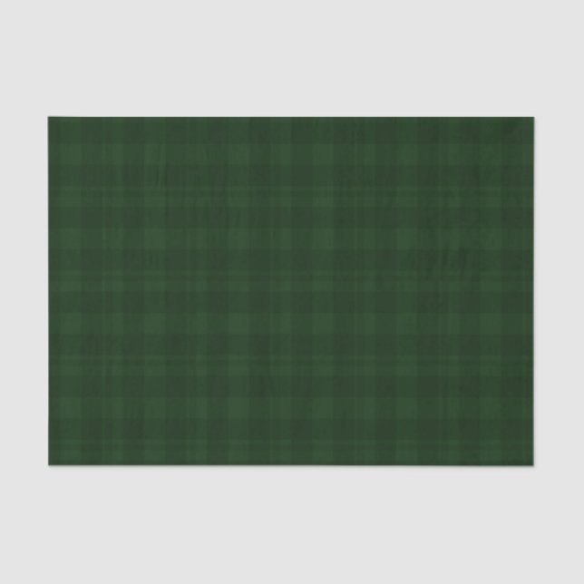 Glory Christmas Green Tartan Tissue Paper (Front)