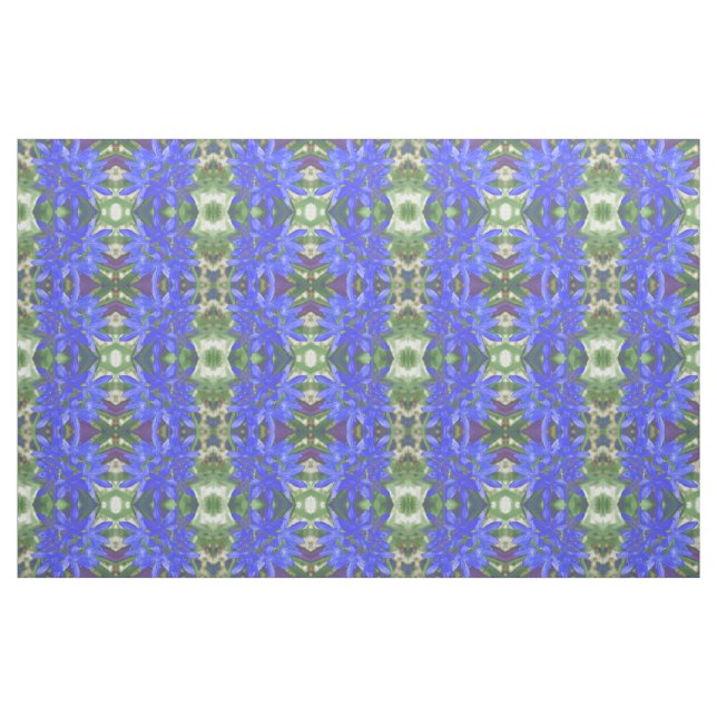 Glory of the Snow Fluorescent Blue Floral Fabric (Fat Quarter)