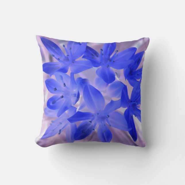 Glory of the Snow Shocking Blue Pillow (Front)