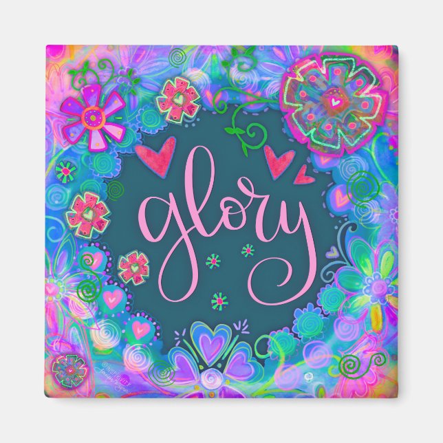 Glory Pretty Fun Floral Modern Inspirivity Magnet (Front)