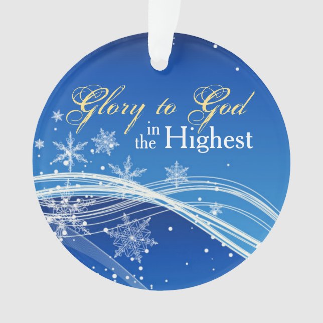 Glory to God Blue Skies Personalised Ornament (Front)