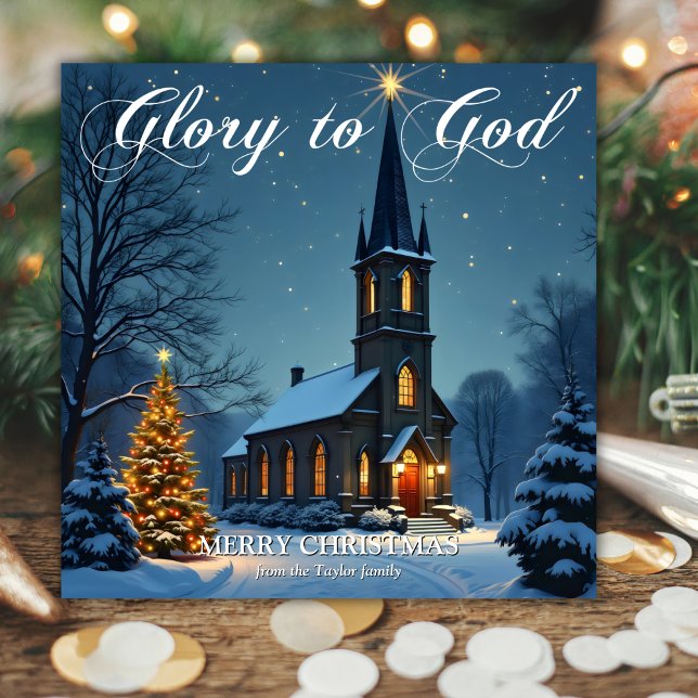 Glory To God Catholic Church Religious Christmas Holiday Card (Glory To God Catholic Church Religious Christmas Holiday Card)