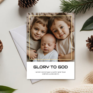 Glory to God Celebration Family Holiday Photo card