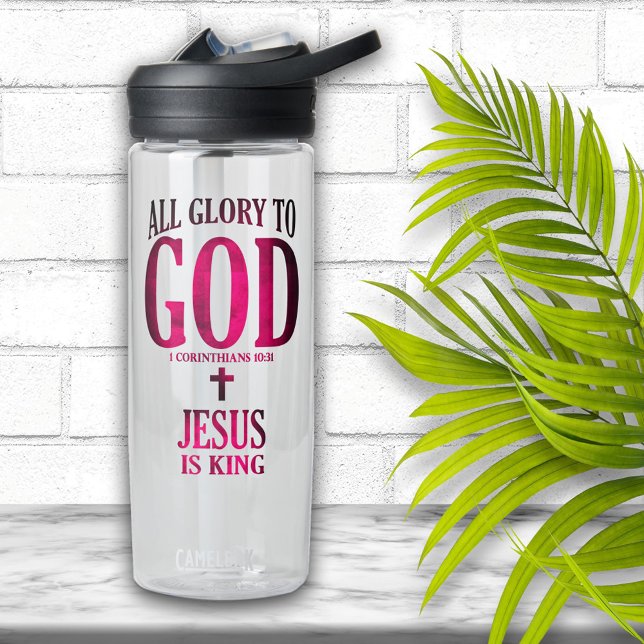 Glory to God Christian Water Bottle (Creator Uploaded)