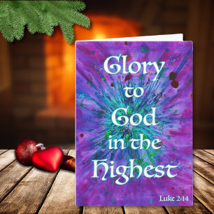 Glory to God Christmas Bible Quote Religious Card
