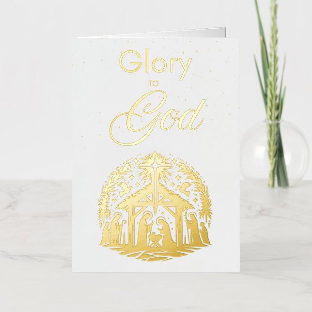 Glory to God Christmas Foil Holiday Card (Front)
