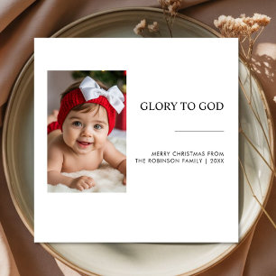 Glory to God Cozy Family Christmas photo card