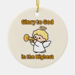 Glory to God in the Highest Christmas Angel Ceramic Tree Decoration