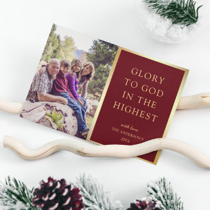 Glory To God In The Highest   Christmas Photo Holiday Card