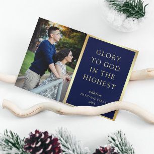 Glory To God In The Highest   Christmas Photo Holiday Card