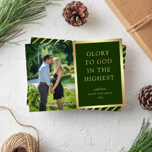 Glory To God In The Highest   Christmas Photo Holiday Card