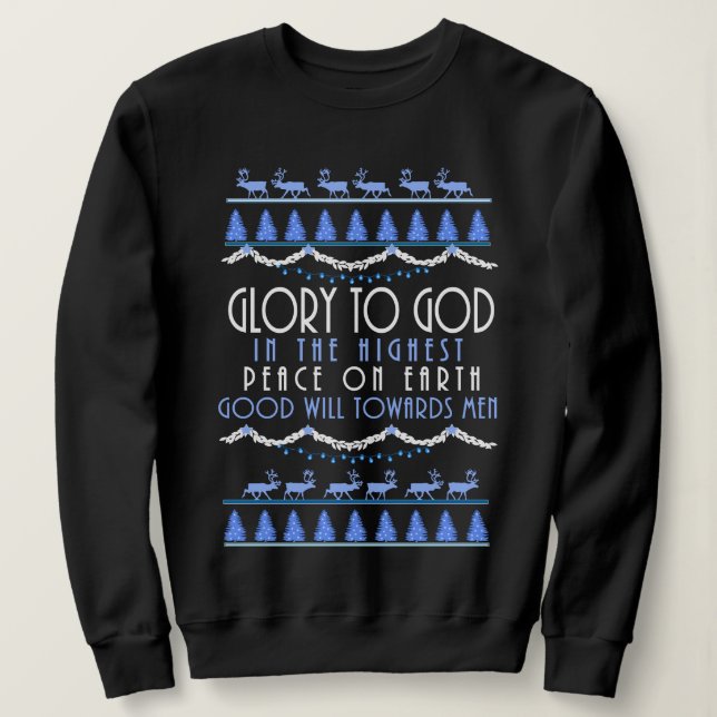 Glory to God in the Highest Christmas Sweatshirt (Design Front)