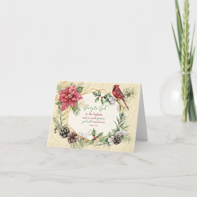 Glory to God in the Highest  Earth Peace Goodwill Holiday Card (Front)