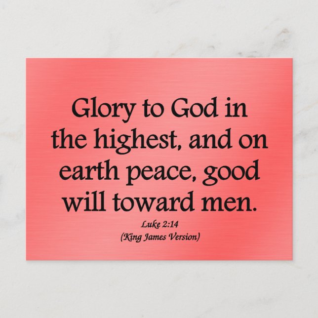 Glory to God in the highest Luke 2:14 Postcard (Front)