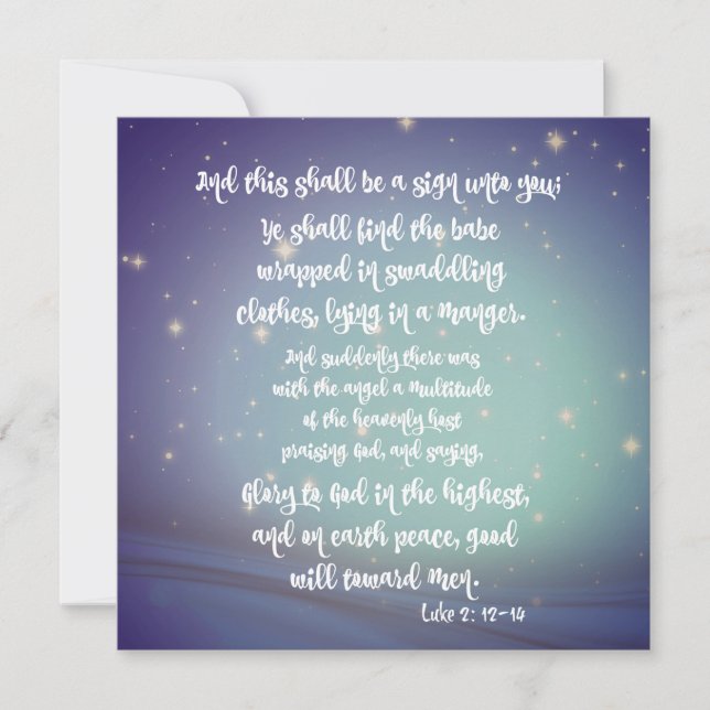 Glory to God in the Highest Luke Christmas Cards (Front)