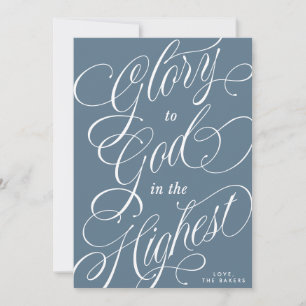 Glory to God in the Highest religious script photo Holiday Card