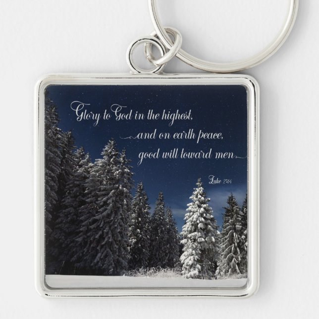 Glory to God - Luke 2:14 Key Ring (Front)