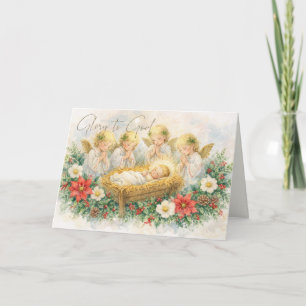 Glory to God Nativity Angels Christmas Greeting Holiday Card