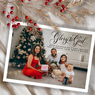 Glory to God Personalised Photo Christmas Holiday Card