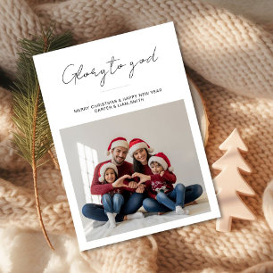 Glory to God Red Sweater Family christmas Card