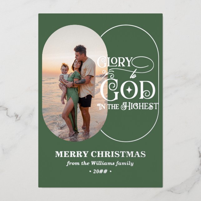 Glory to God Religious Christian 2 Photo Script (Front)