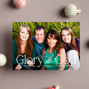 Glory to God Religious Christmas Photo Card