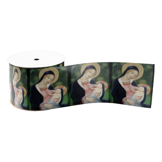 glory to jesus and mary grosgrain ribbon (Spool)