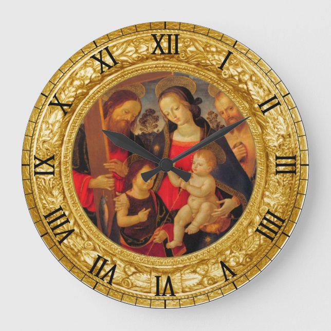 GLORY TO JESUS AND MARY LARGE CLOCK (Front)
