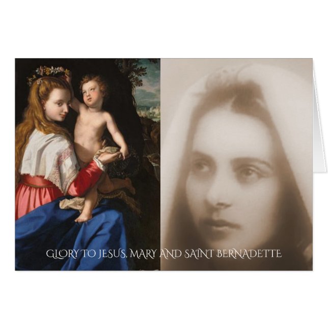 GLORY TO JESUS, MARY AND SAINT BERNADETTE (Front Horizontal)