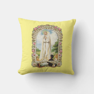 glory to our lady of fatima throw pillow
