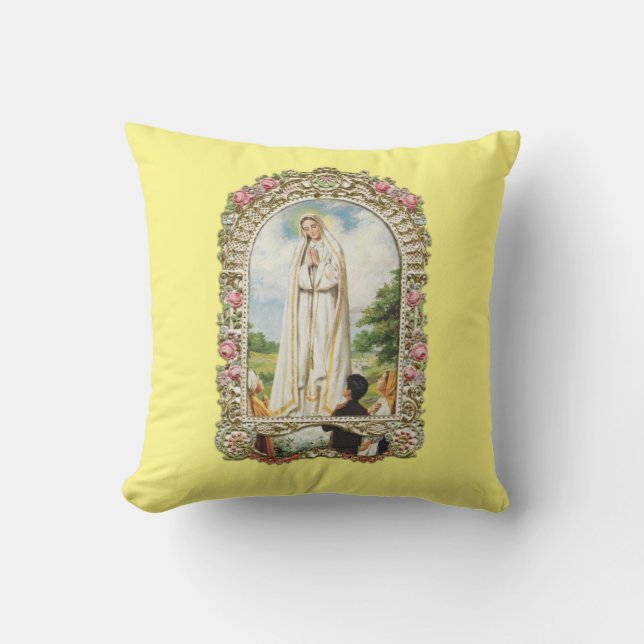 glory to our lady of fatima throw pillow (Front)