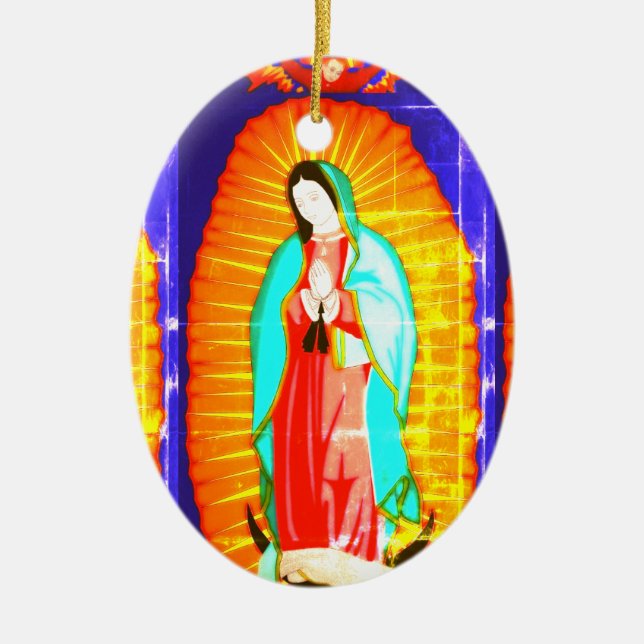 Glory To Our Lady Of Guadalupe    Ceramic Ornament (Front)