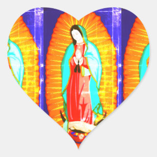Glory To Our Lady Of Guadalupe    Heart Sticker