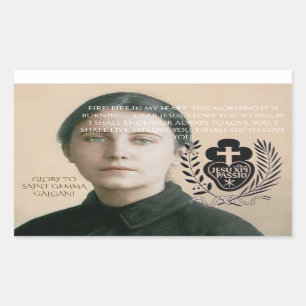 GLORY TO SAINT GEMMA GALGANI RECTANGULAR STICKER