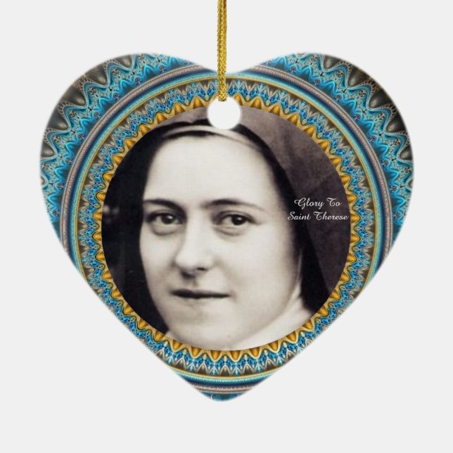 Glory To Saint Therese Ceramic Tree Decoration (Back)