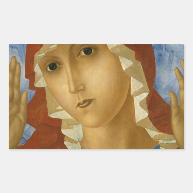 GLORY TO THE BLESSED VIRGIN MARY RECTANGULAR STICKER (Front)