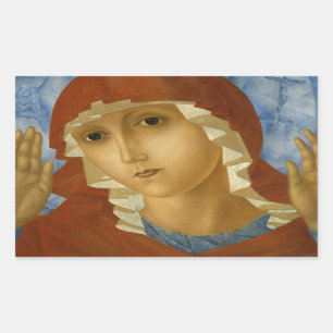 GLORY TO THE BLESSED VIRGIN MARY RECTANGULAR STICKER