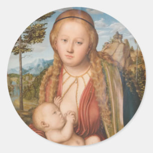 Glory To The Divine Breast of Mary Classic Round Sticker