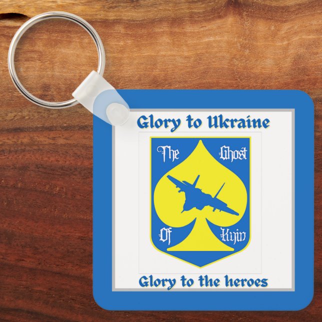 Glory To The Heroes Ukraine Fighter Ace  Key Ring (Front)