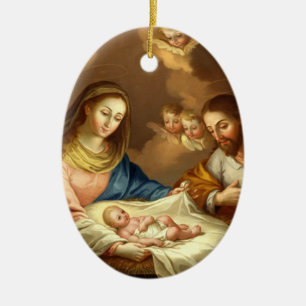 GLORY TO THE HOLY FAMILY CERAMIC TREE DECORATION
