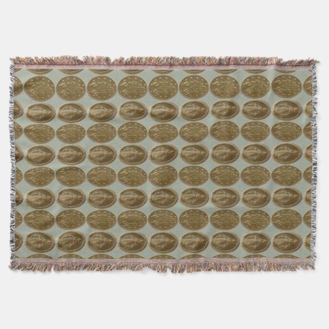 glory to the miraculous medal throw blanket (Front)