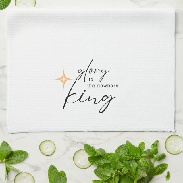 Glory to the Newborn King Christmas Kitchen Towel (Folded)