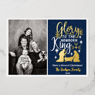 Glory to The Newborn King Christmas Photo 