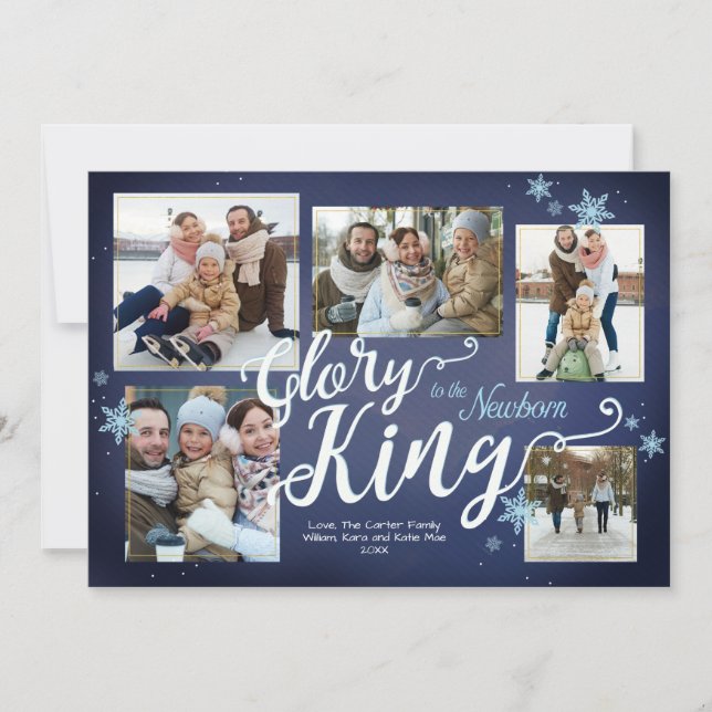 Glory to the Newborn King | Christmas Photo Card (Front)
