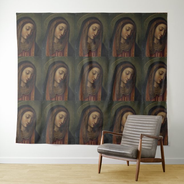 glory to the queen of heaven throw pillow tapestry (In Situ (Horizontal))