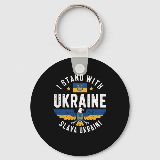 Glory To Ukraine Eagle Design Pro-ukraine Freedom  Key Ring (Front)